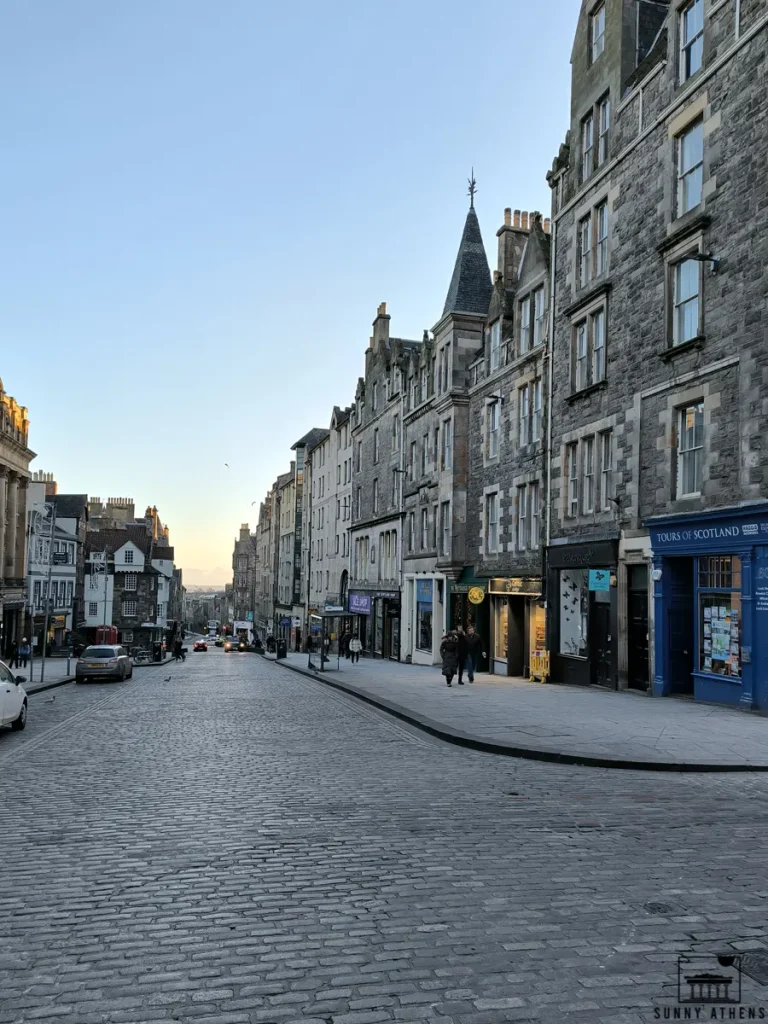 The historic Royal Mile stretching out at dawn, an iconic part of any 4 days in Edinburgh itinerary.