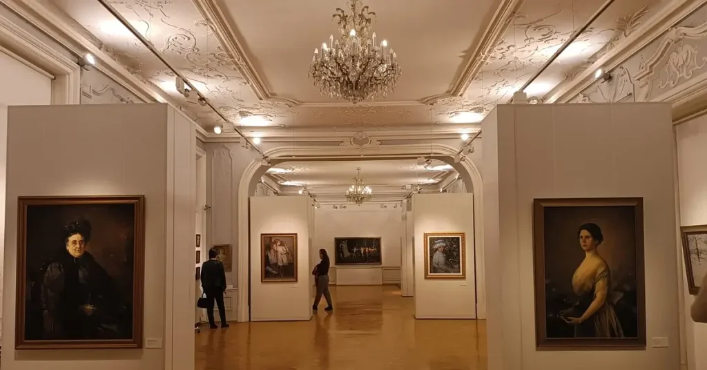 Visitors appreciating the art in the National Gallery's collection.