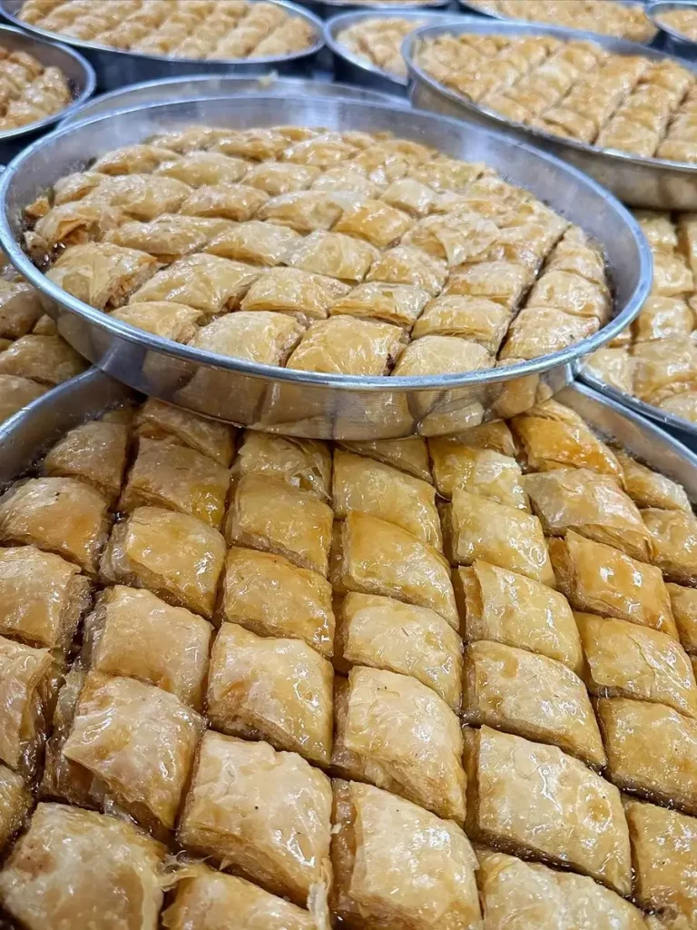 Delicious Albanian baklava at the famous Pastiçeri Reka in Tirana.