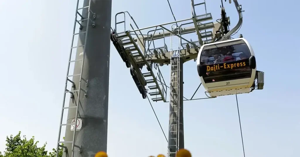 The cable car station to Dajti Mountain.