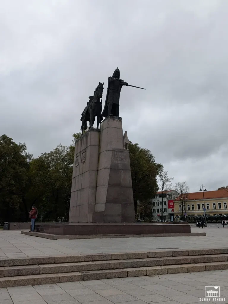 Statue of Grand Duke Gediminas pointing toward the city in Vilnius, part of the 3 days Vilnius itinerary.