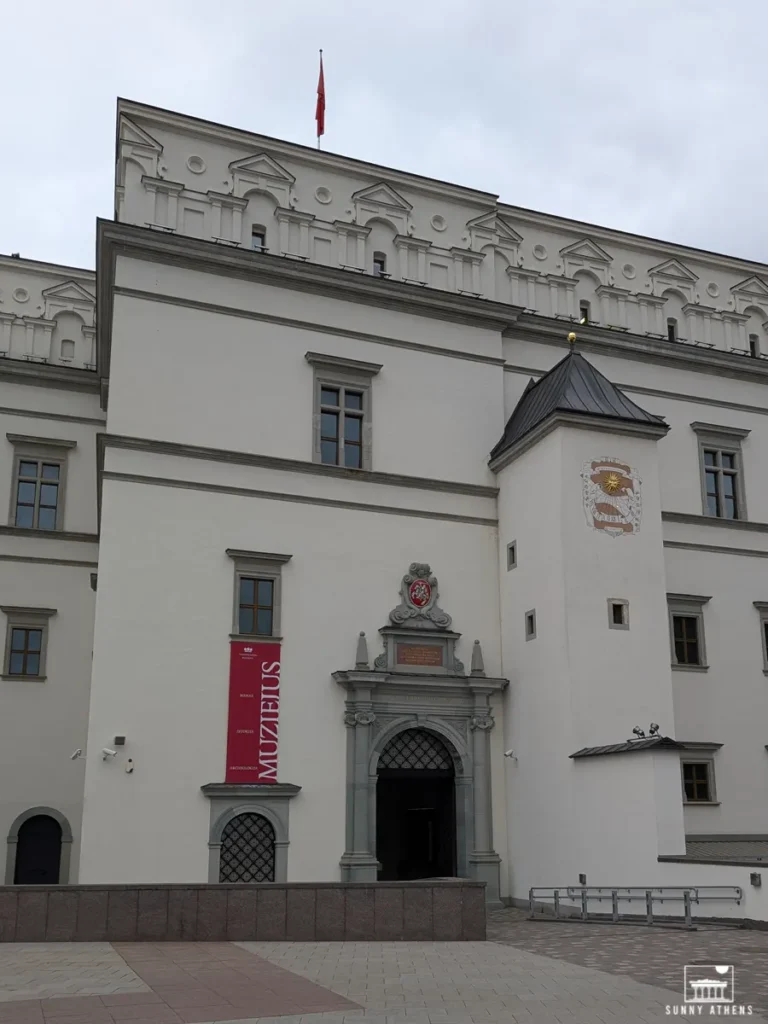 The entrance of the restored Palace of the Grand Dukes of Lithuania.