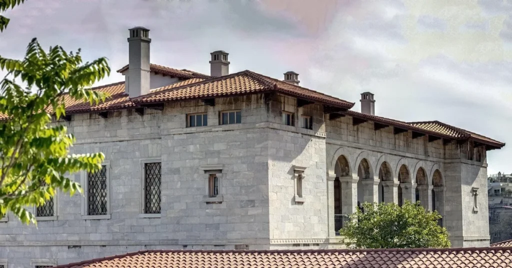 How to escape the crowds in Athens: External view of the top floor of the Byzantine and Christian Museum in Athens.