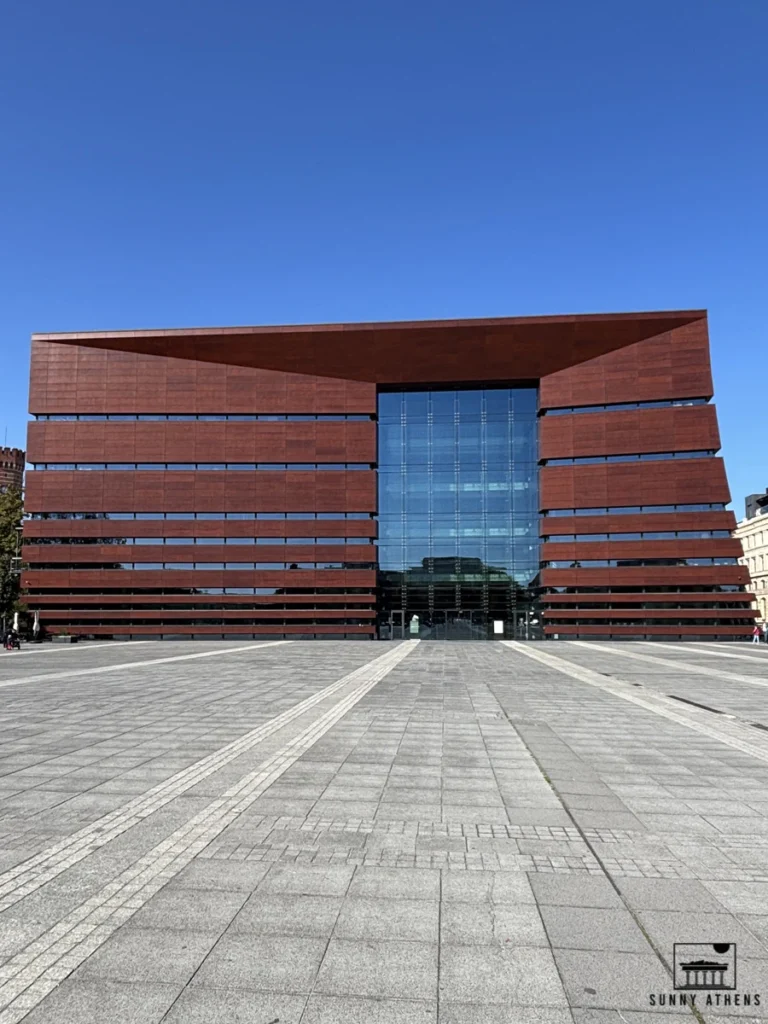 One day in Wroclaw Itinerary: the modern red-brick building of the National Forum of Music in Wroclaw.