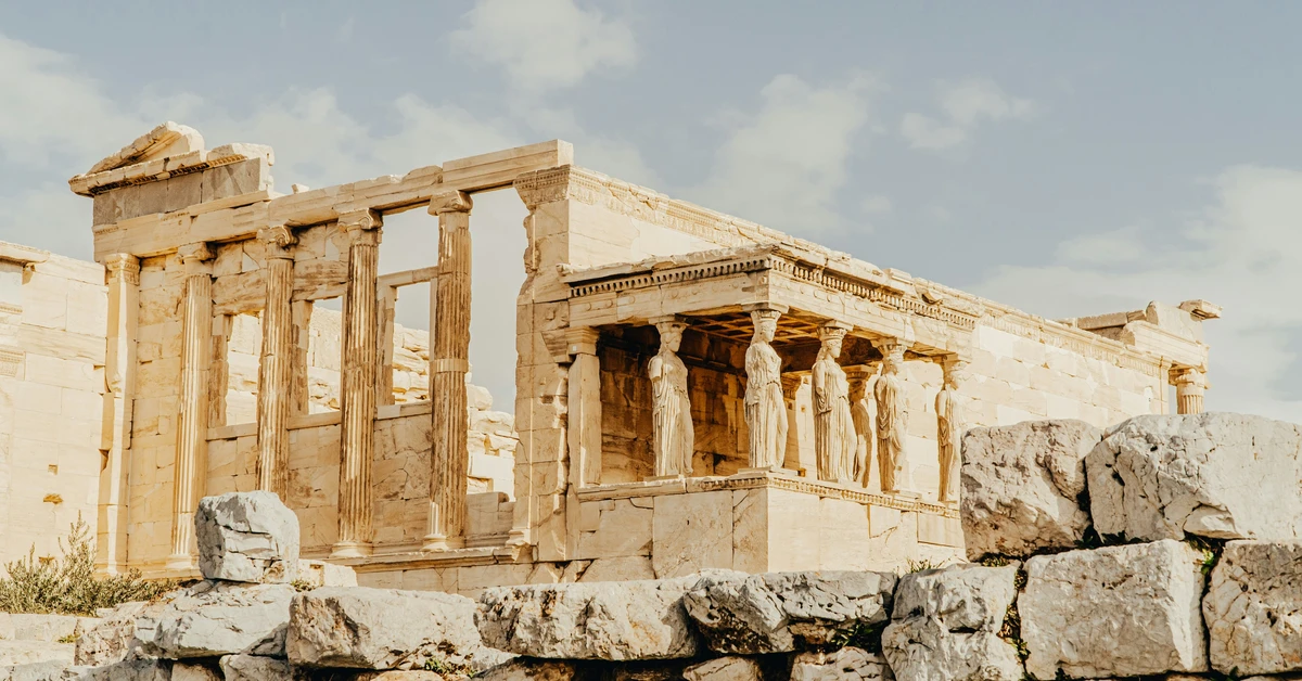 Porch of the Caryatids and the Erechtheion marble temple