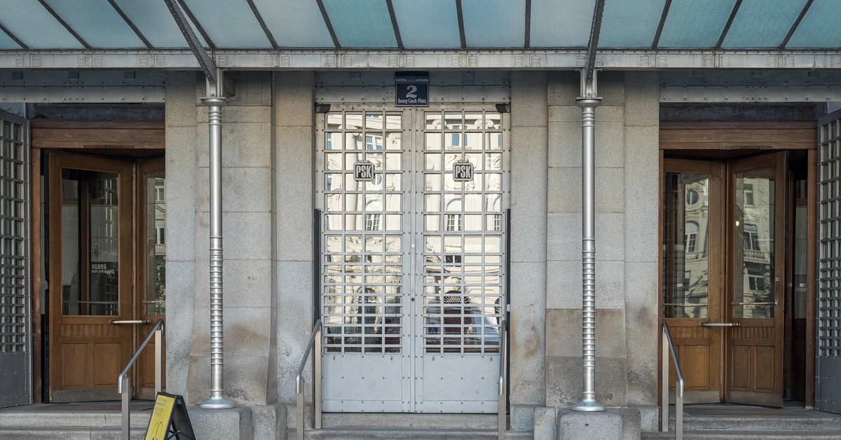 Exterior facade of the Austrian Postal Savings Bank designed by Otto Wagner in Vienna