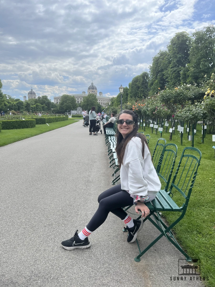 Relaxing on a sunny afternoon among the roses in Vienna's Volksgarten